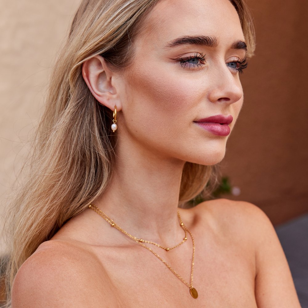 Boucles d'oreilles Bella en perles d'eau douce roses