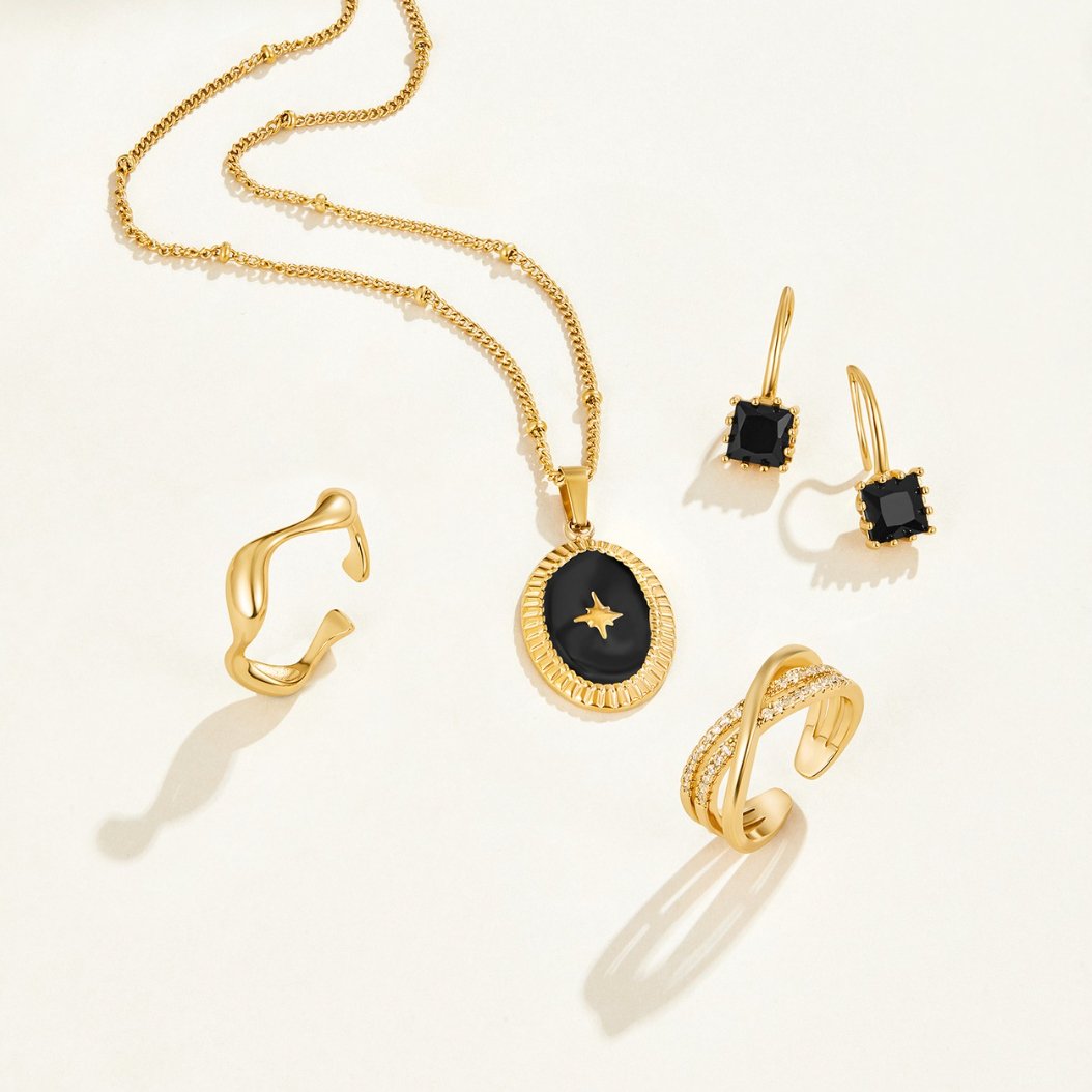 Boucles d'oreilles en cristal noir Piper