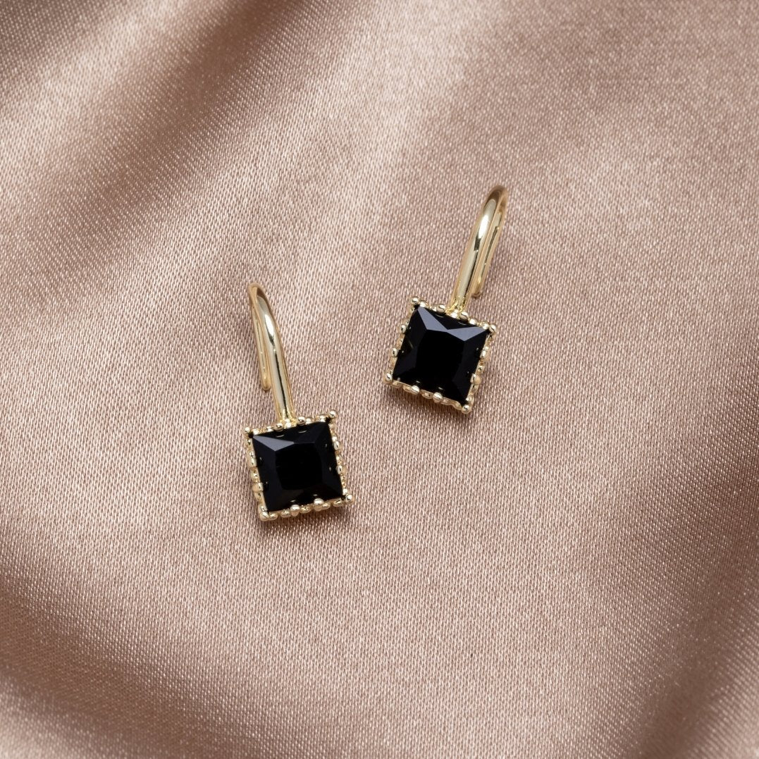 Boucles d'oreilles en cristal noir Piper