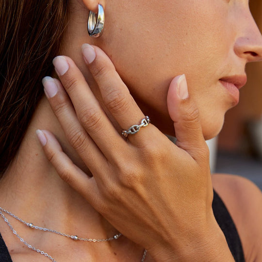 Bague en Argent Raya avec Chaîne