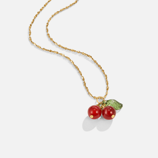 Collier Pendentif Cerise Rouge
