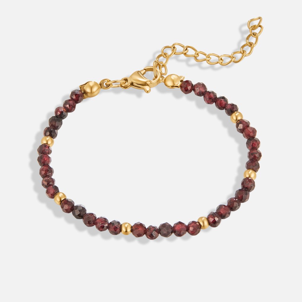 Bracelet en perles de grenat rouge