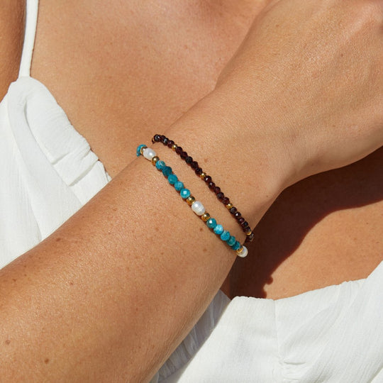 Bracelet en perles de grenat rouge