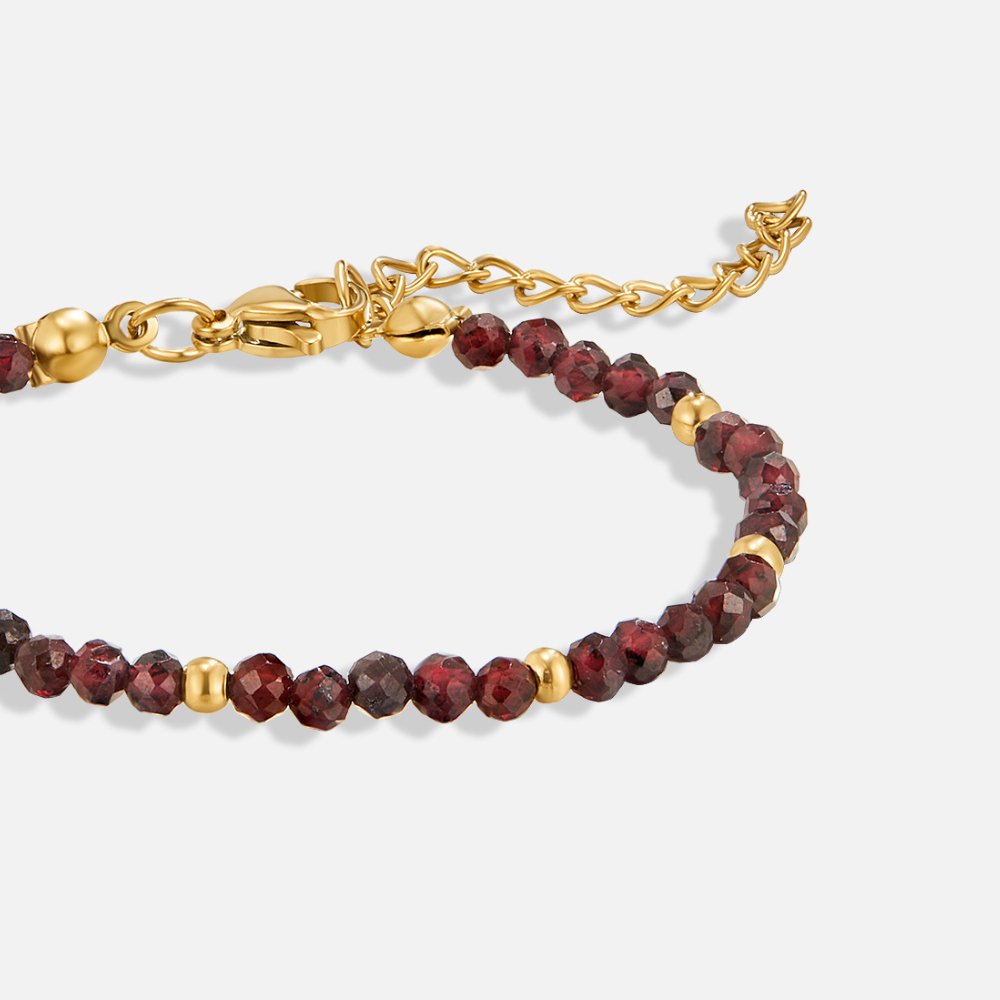 Bracelet en perles de grenat rouge