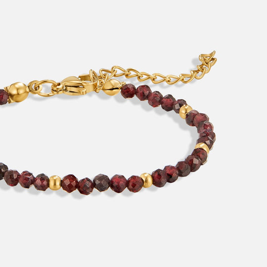 Bracelet en perles de grenat rouge