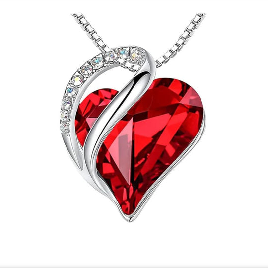 Collier Infini en Rubis Cœur