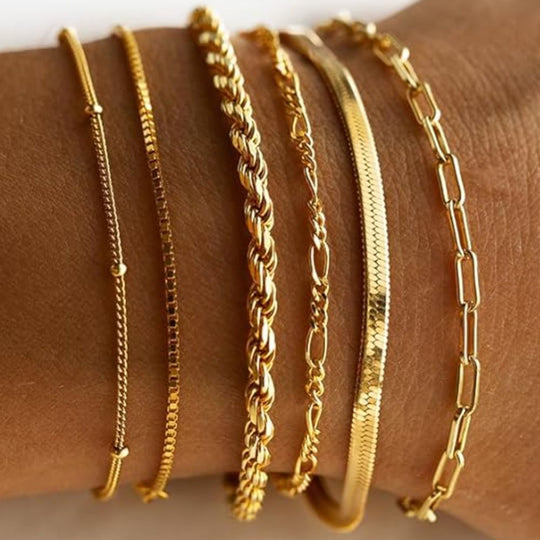 Ensemble de Bracelets en Or Classique Isabella