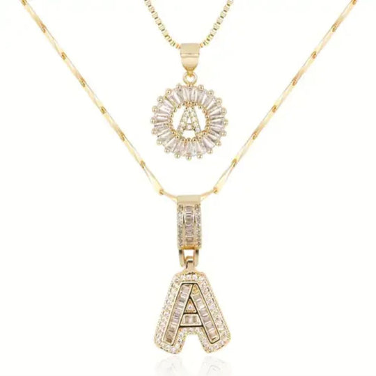 Collier Initial en Pave