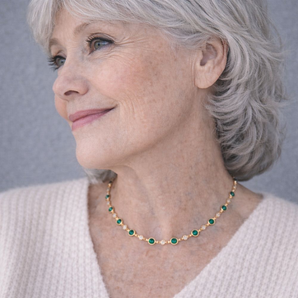 Collier Pendentif Vert Émeraude