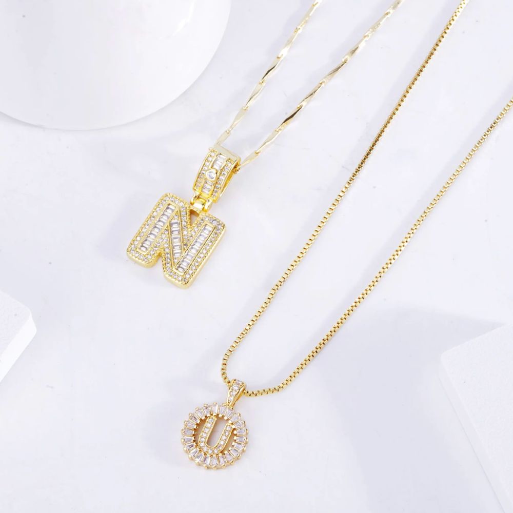 Collier Initial en Pave