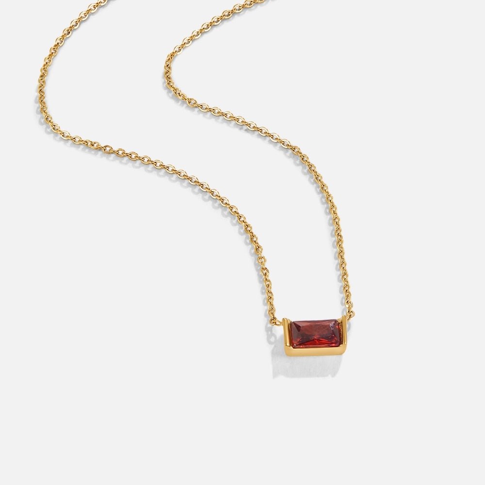 Collier Baguette en Rubis