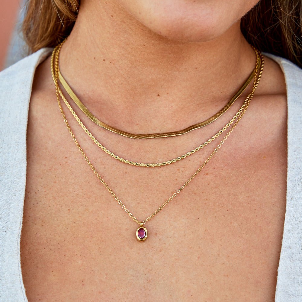 Collier en Cristal Rouge Rubis
