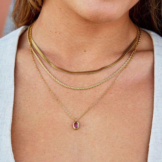 Collier en Cristal Rouge Rubis