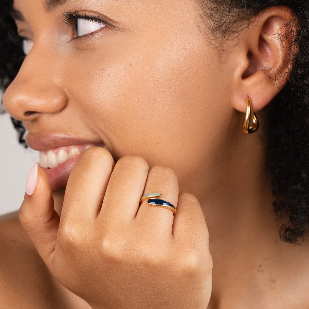 Bague Enveloppante Safira Bleue