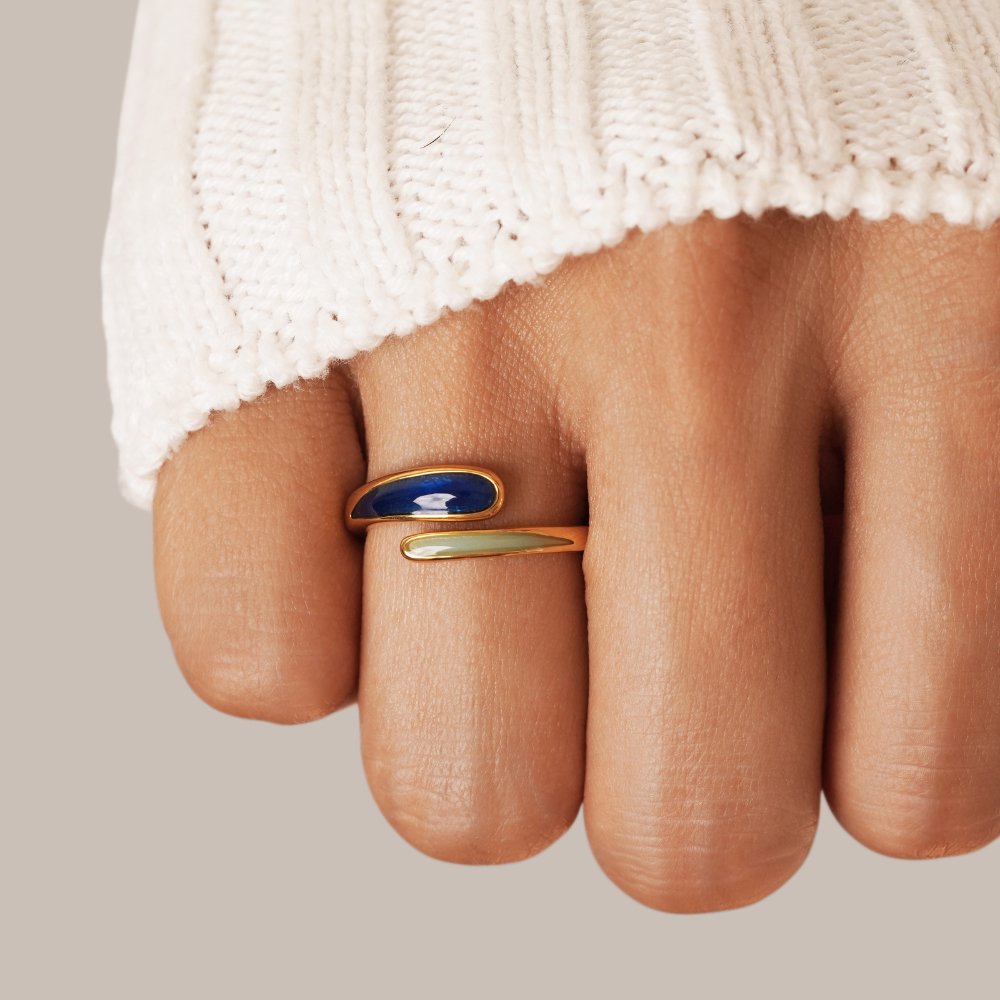 Bague Enveloppante Safira Bleue