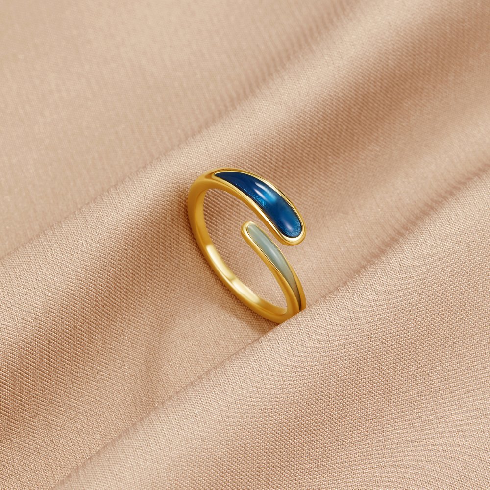 Bague Enveloppante Safira Bleue