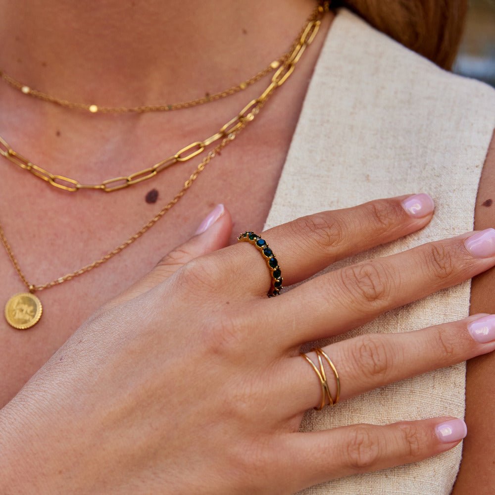Bague en Cristal de Beauté Saphir 18k