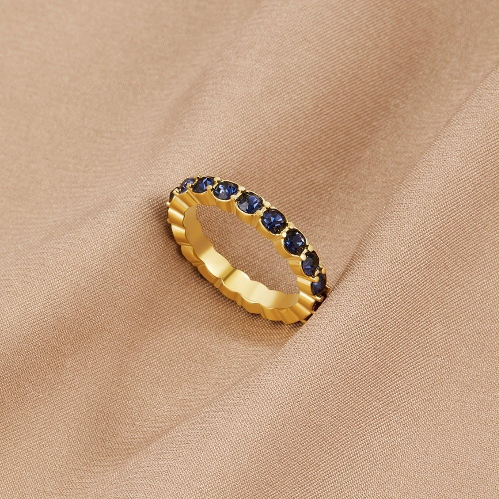 Bague en Cristal de Beauté Saphir 18k