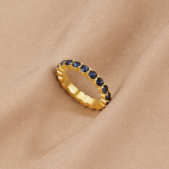 Bague en Cristal de Beauté Saphir 18k