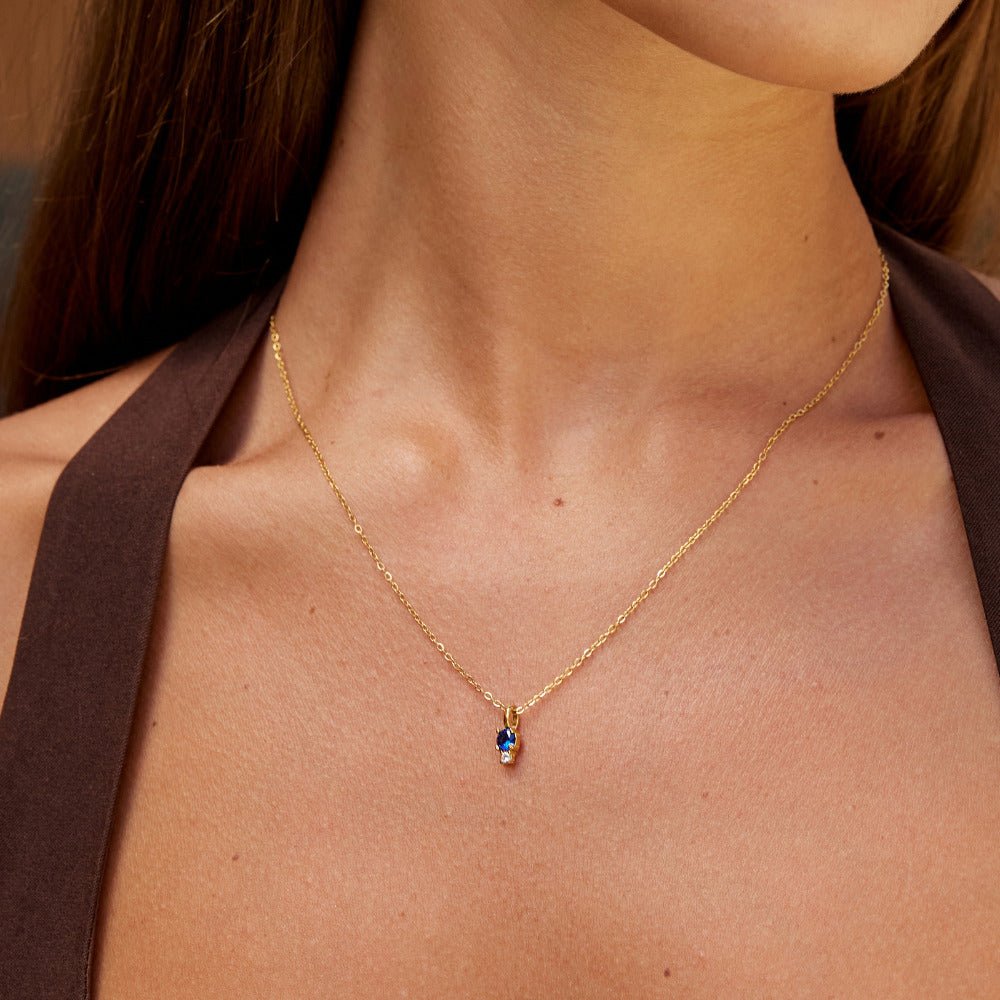 Collier Pendentif Goutte Saphir