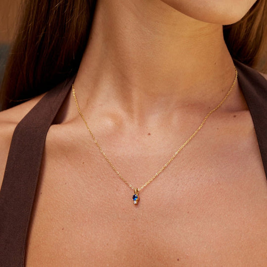 Collier Pendentif Goutte Saphir