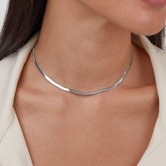 Collier Argent Chaîne Serpent Sarya