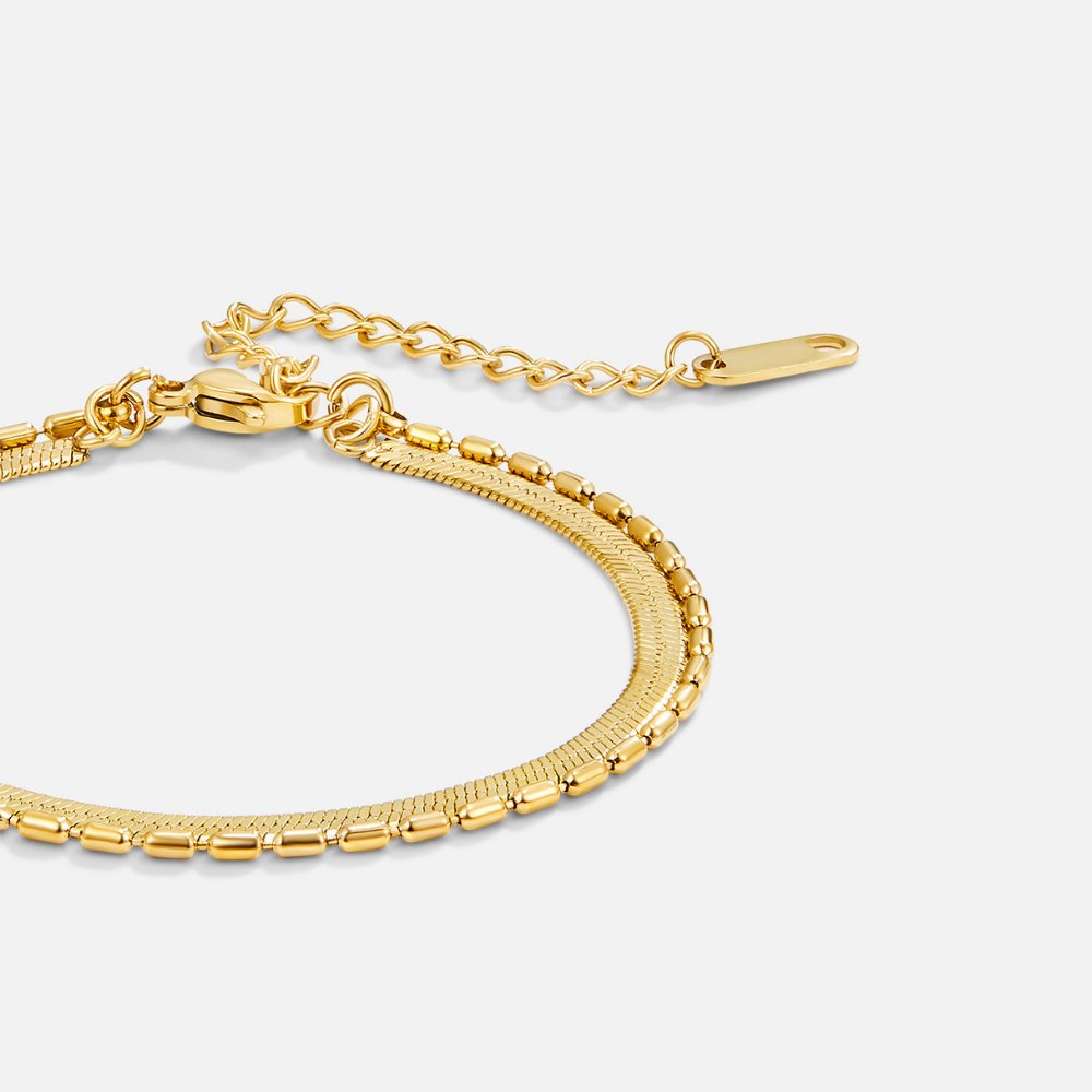 Bracelet Chaîne Serpent & Perles Selene