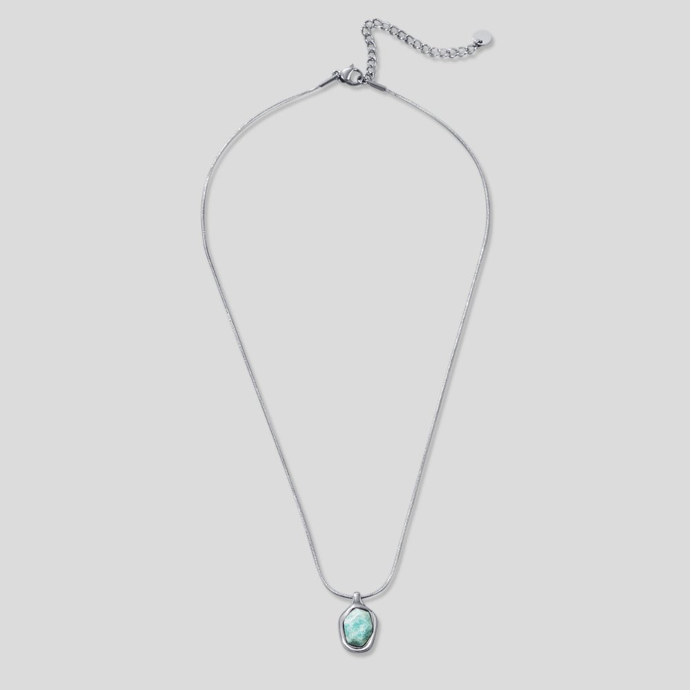 Collier Pendentif en Aigue-Marine Argent