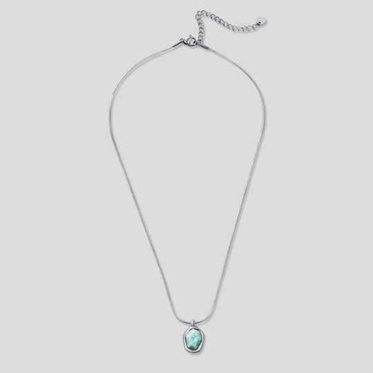Collier Pendentif en Aigue-Marine Argent
