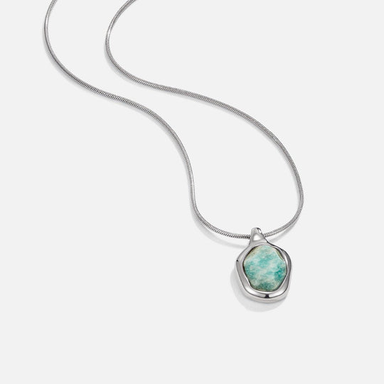 Collier Pendentif en Aigue-Marine Argent