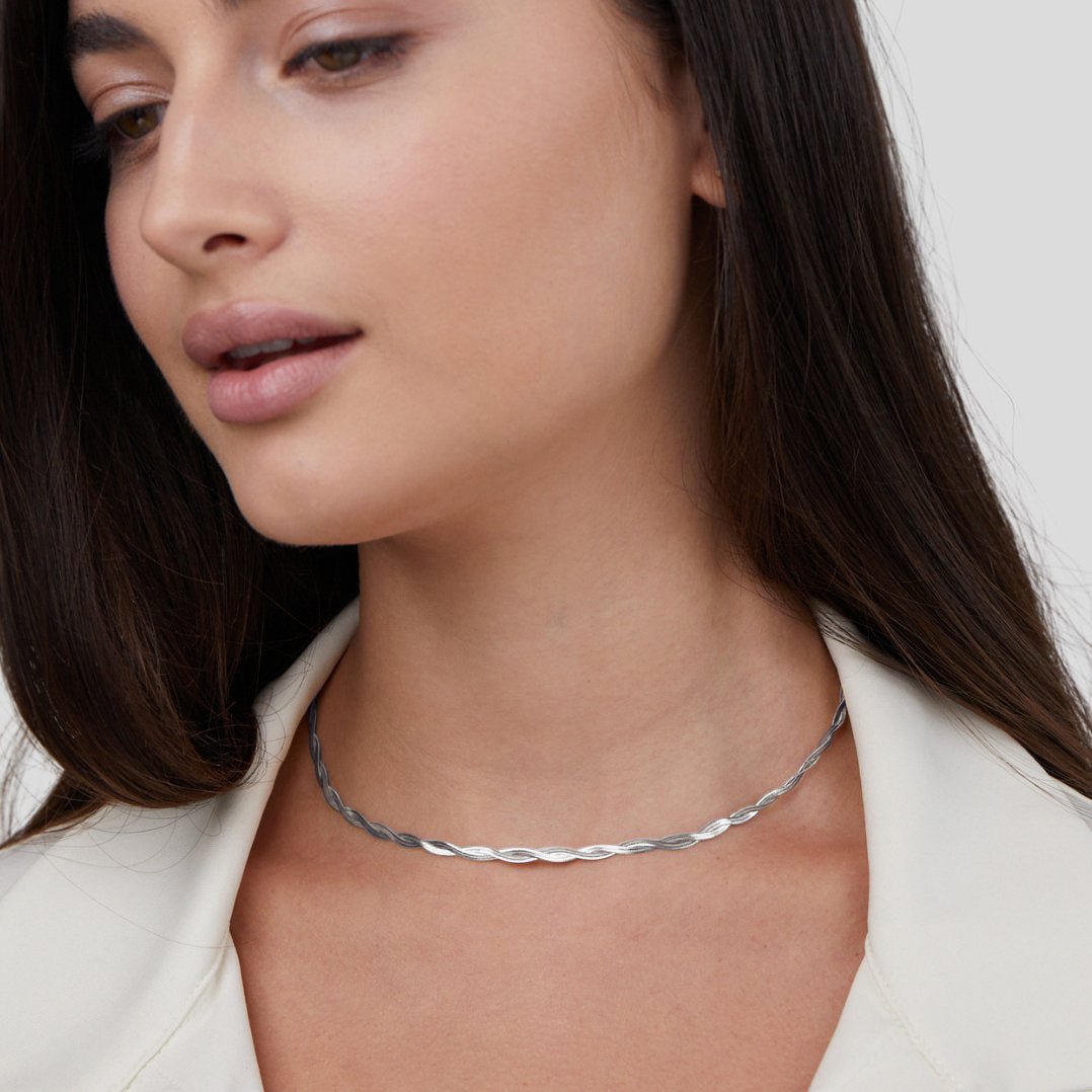 Collier en Chaîne Serpent Twist Chiara Argent
