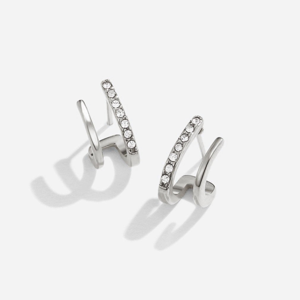 Boucles d'oreilles en argent et cristal en forme de griffe