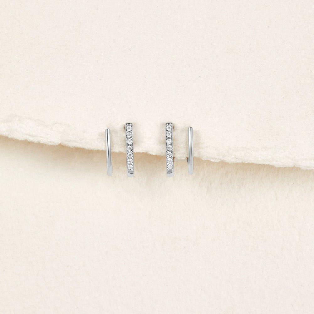 Boucles d'oreilles en argent et cristal en forme de griffe