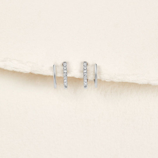 Boucles d'oreilles en argent et cristal en forme de griffe