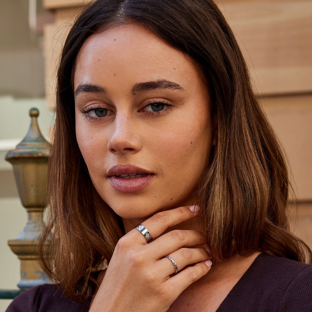 Bague en Argent Cristal Trèfle