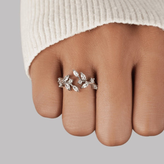 Bague Argent Vigne en Cristal