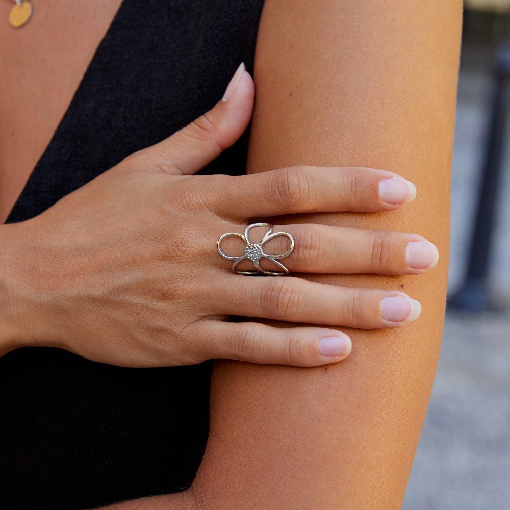 Bague Argent Fleur Marguerite