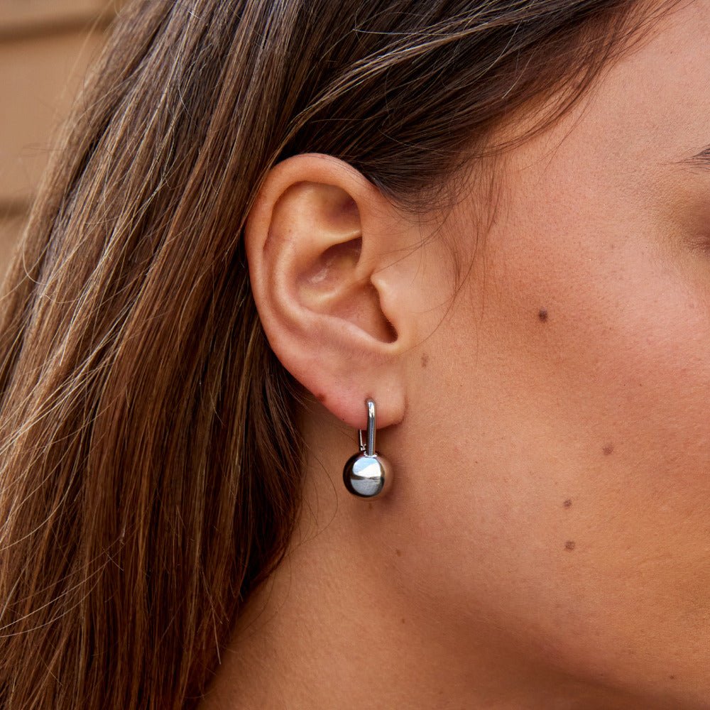 Boucles d'oreilles en forme d'haltère en argent