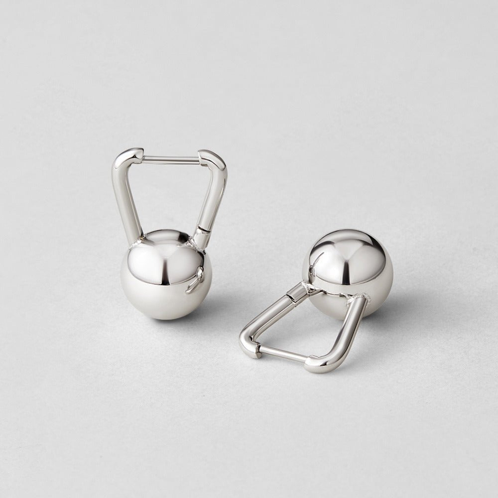 Boucles d'oreilles en forme d'haltère en argent