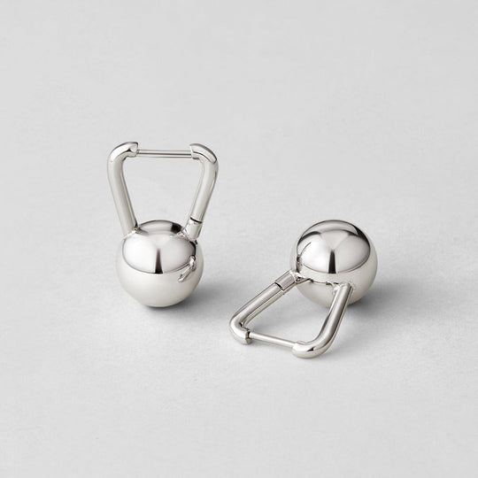 Boucles d'oreilles en forme d'haltère en argent