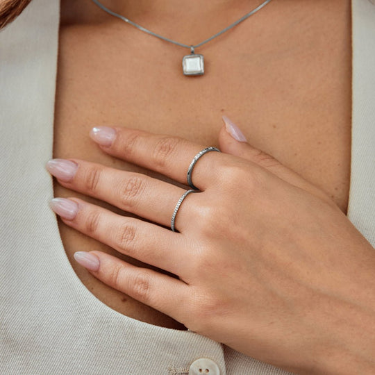 Bague en Cristal Éternité Argent