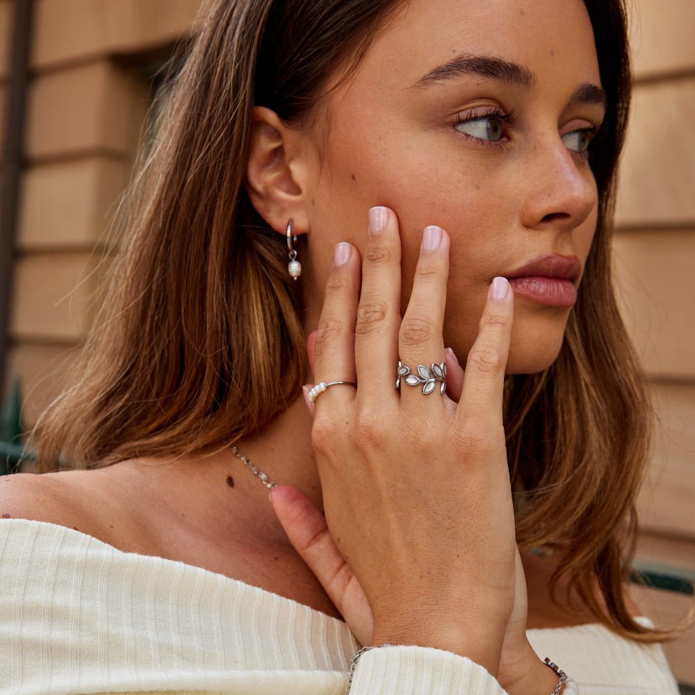Bague Argent Feuille