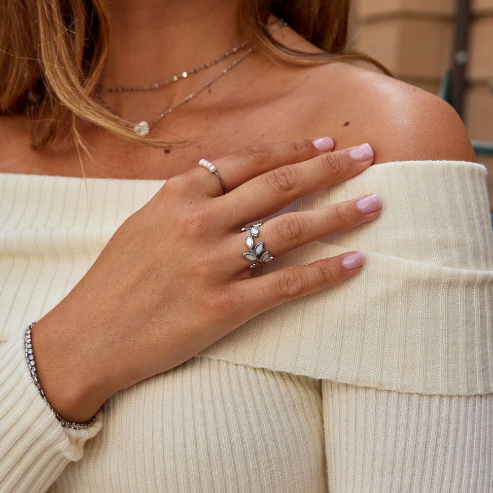 Bague Argent Feuille