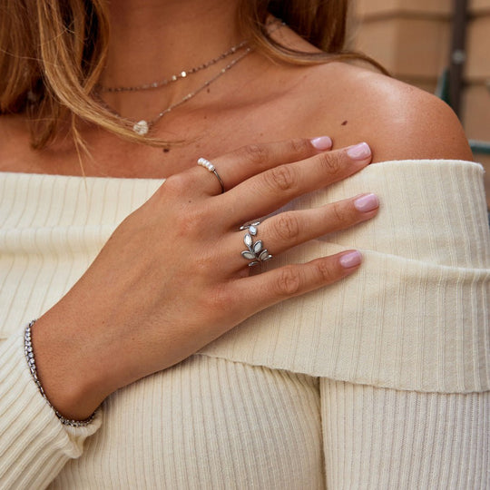 Bague Argent Feuille