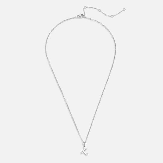Collier en forme de cœur avec lettre en argent