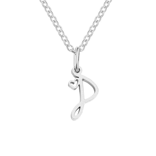 Collier en forme de cœur avec lettre en argent
