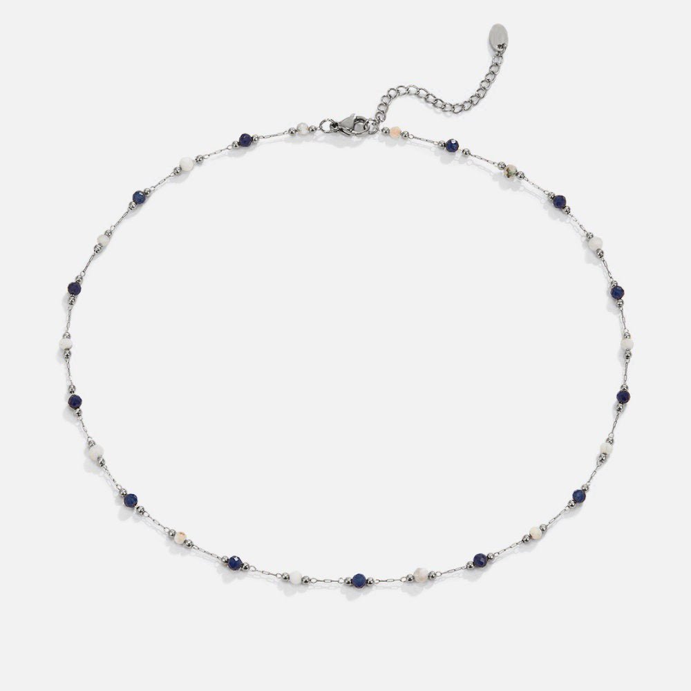 Collier en Pierre Perlé Argent Lulu Minuit