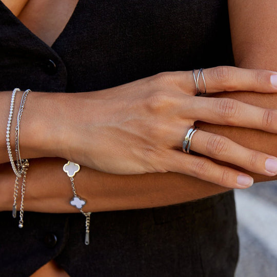 Ensemble de Bagues Silver Madison Wave