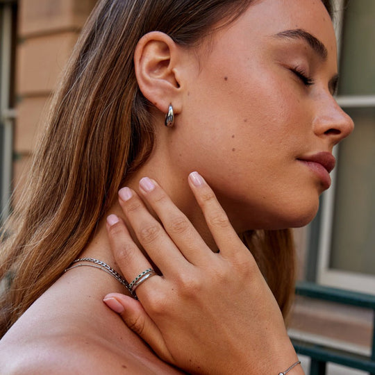 Bague Argent Superposée Émeraude Verte Marissa