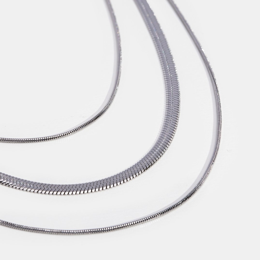 Collier Argent Chaîne Multi-Rangs